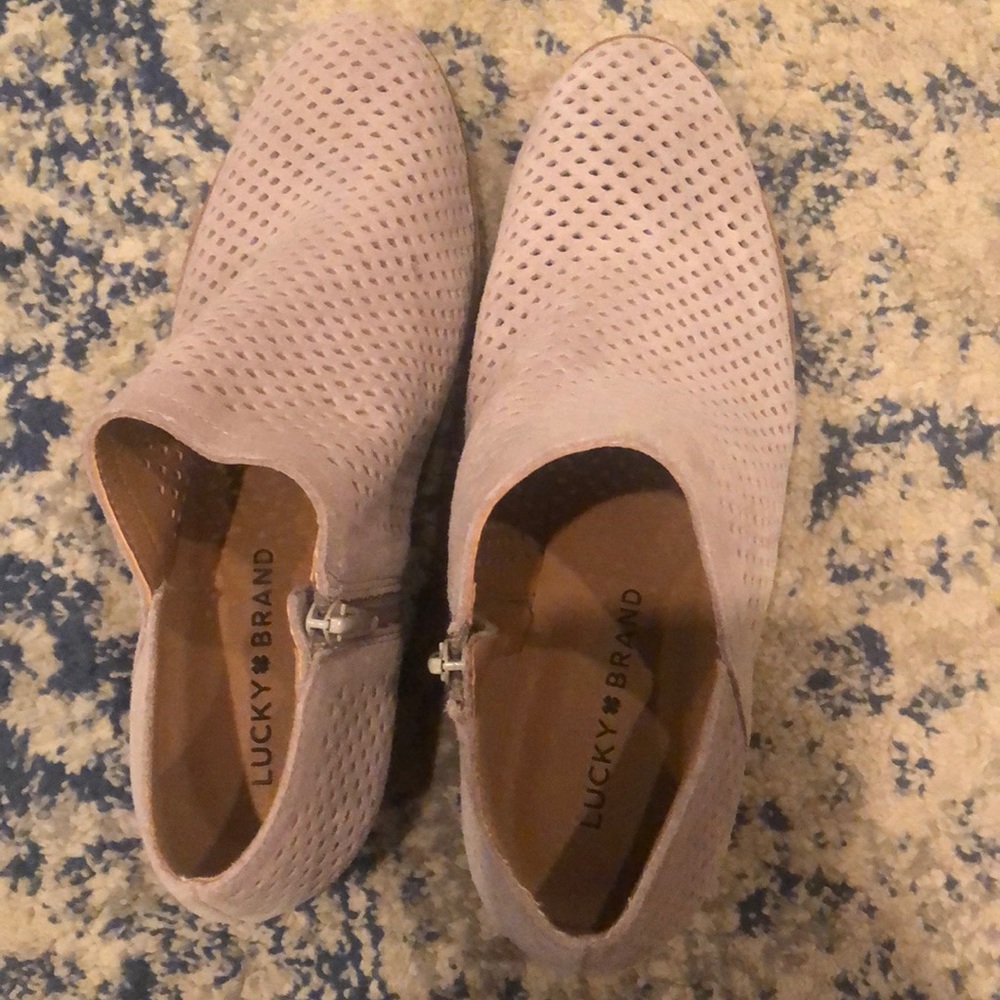 Lucky brand punched eyelet booties. Only worn once.